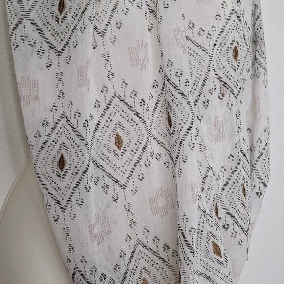 American Eagle Embroidered Loop Scarf 100% Cotton Aztec Boho Southwestern 29X24 - Picture 4 of 11